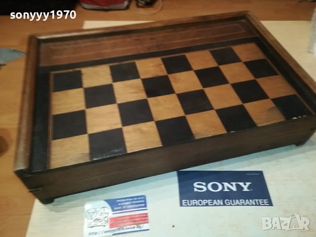 СТАРА ФРЕНСКА ДЪРВЕНА КУТИЯ ЗА ТАБЛА И ШАХ L2406231814, снимка 5 - Антикварни и старинни предмети - 41342433