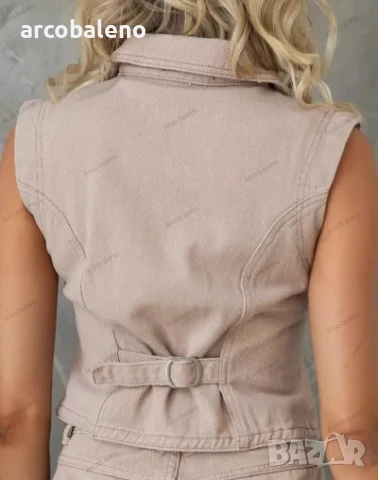 Моден дамски секси дънков комплект от две части, 2цвята , снимка 11 - Комплекти - 50997795