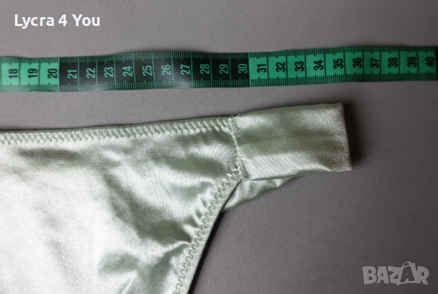 M/L сатенена бикина с ниска талия в цвят мента, снимка 9 - Бельо - 52555267