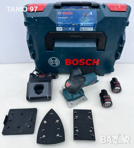 Bosch GSS 12V-13 - Акумулаторен безчетков виброшлайф 12V комплект!