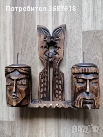 Дървена фигура, свещник