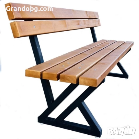 Градинска Пейка - Дърво и Метал, Дължина 180/200см, снимка 4 - Други - 52107834