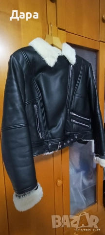 Дамско кожено яке М/L, снимка 7 - Якета - 52046725