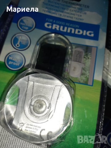 Водоустойчив цифров термометър Grundig , Външен термометър с вендуза за прозорец, снимка 2 - Други стоки за дома - 40412281