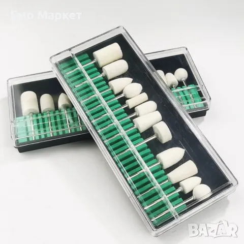 Комплект полиращи накрайници за електрическа пила 12 броя в кутия, снимка 4 - Продукти за маникюр - 49512209