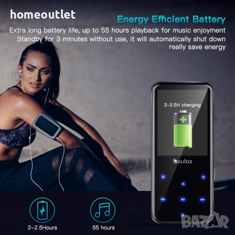 ПРОМОЦИЯ MP3 плейър COULAX с Bluetooth, 2.4'' екран и HiFi звук, снимка 2 - MP3 и MP4 плеъри - 53708515
