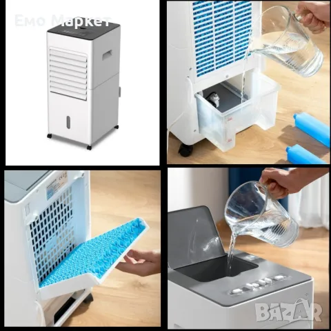 Охладител за въздух и овлажнител Voltz OV51761A, 65W, 6л. резервоар вода, Таймер, дист. упр.