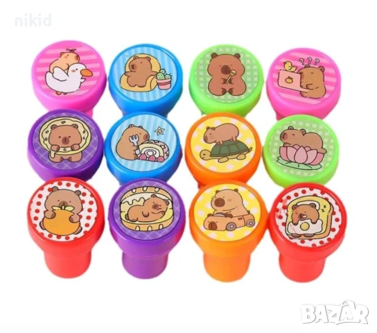 12 бр сет печати печата печат Капибара Capybara печатчета , снимка 5 - Други - 51255523