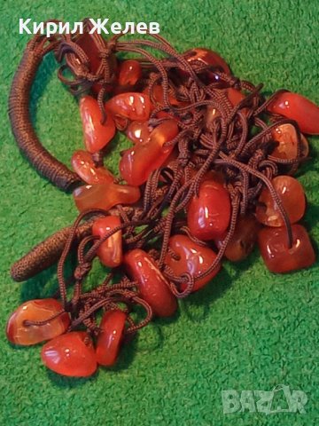 ОГЪРЛИЦА КОЛИЕ НАТУРАЛЕН СКЪПОЦЕНЕН КАРНЕОЛ РЪЧНА НАПРАВА ГРЪНЧ АРТ СТИЛ 22821, снимка 3 - Колиета, медальони, синджири - 33423055