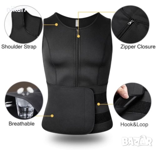 Фитнес жилетка неопренов тренажор за талия плочки изгаряне мазнини, снимка 9 - Фитнес уреди - 41771095