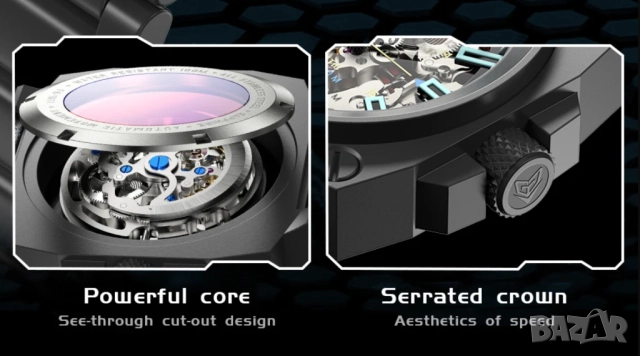 Мъжки часовник FeelNever Creative Автоматичен механизъм, снимка 4 - Мъжки - 52395258