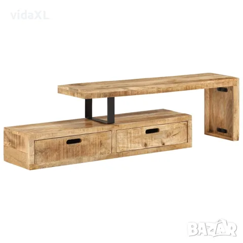vidaXL ТВ шкаф (118-200) x 30 x 40 см, масивно дърво, цвят манго, снимка 5 - Секции и витрини - 56147266