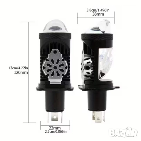 LED крушки с лупа H4, снимка 3 - Аксесоари и консумативи - 52818650