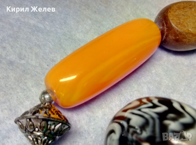 ЕТНО АРТ СТИЛ ОГЪРЛИЦА с МУРАНО ТЮРКОАЗ ТОПЕН КЕХЛИБАР ЗЕЛЕН АХАТ и ДЪРВО ХЕНД МЕЙД НАКИТ 40427, снимка 4 - Колиета, медальони, синджири - 51371671