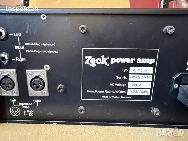 Zeck A-900 Power amplifier УСИЛВАТЕЛ, снимка 3 - Ресийвъри, усилватели, смесителни пултове - 56373833