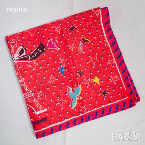 Ines De La Fressange/ La Parisienne копринен шал, снимка 5 - Шалове - 52098436