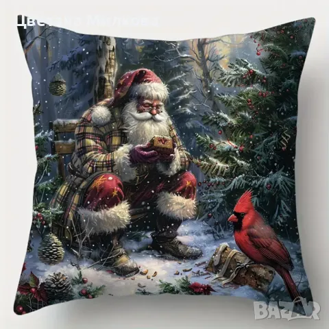 4 Коледни калъфки 45 см. на 45 см., снимка 6 - Възглавници - 48065421