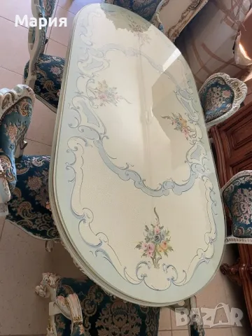 Италианска барокова трапезария 068, снимка 6 - Маси - 48757789