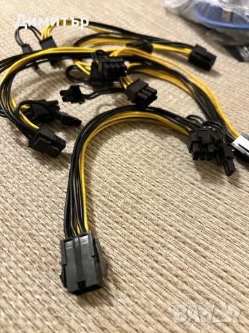 PCIe Захранващи Разклонители 6-Pin Към 2× 6+2-Pin За Видеокарти И Компютърни Захранвания, снимка 3 - Кабели и адаптери - 56199860