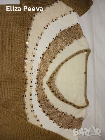 Пуловер с паети, снимка 2 - Блузи с дълъг ръкав и пуловери - 52147818