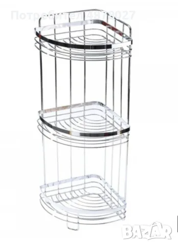 Етажерка за баня Rosberg R53001A2, 2нива/3нива ъгъл, 21x21x39см., снимка 4 - Етажерки - 55780428