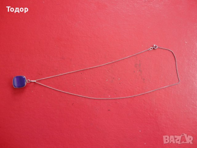 Невероятно сребърно колие с камък 925, снимка 5 - Колиета, медальони, синджири - 40698563