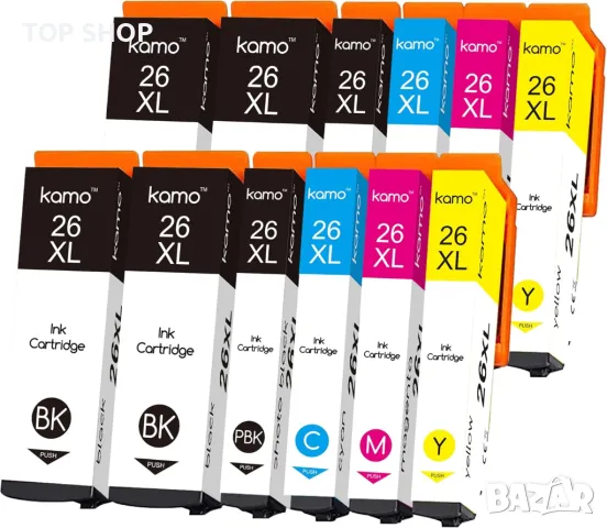 Принтер касети Kamo 26 XL High Yield Printer Cartridges за Epson 26 26XL, XP-510 XP-520 XP-600 и др.