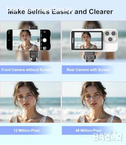 Нов King Ma 4K монитор за задна камера iPhone – Vlog, TikTok, Stream, снимка 3 - Друга електроника - 51208148
