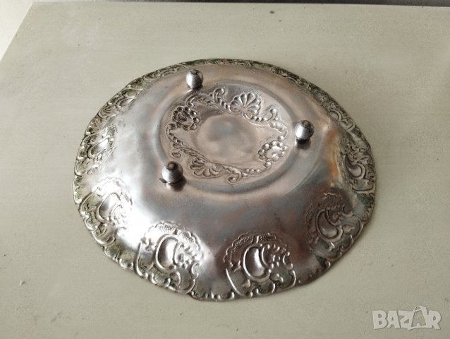 посребрена метална купа арт деко, снимка 3 - Други ценни предмети - 41575199