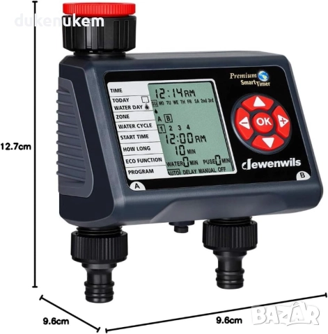 Програматор, таймер за напояване с 2 независими изхода и 4 програми за всяка зона, снимка 2 - Напояване - 52463573
