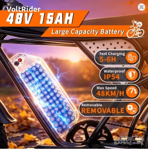 Eлектрическо колело YVY C20 Lite 1000W 48V 15Ah, снимка 9 - Велосипеди - 55719310