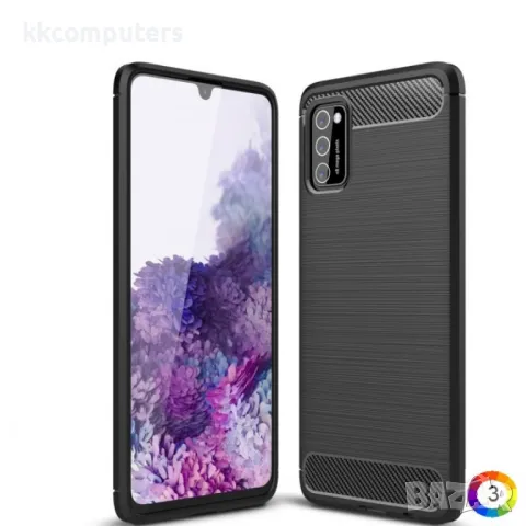 Samsung Galaxy A03s Удароустойчив Carbon Fiber Калъф и Протектор