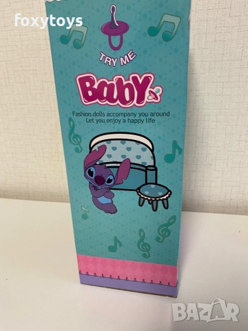 Ходещо и плачещо бебе кукла Стич,мъниста за гривна, Cry babies, Stitch, снимка 7 - Кукли - 52432501