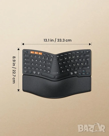 ProtoArc EK04 Mini: Безжична Ергономична Клавиатура с 2х Bluetooth и 2.4G ресивър, снимка 9 - Клавиатури и мишки - 53256047