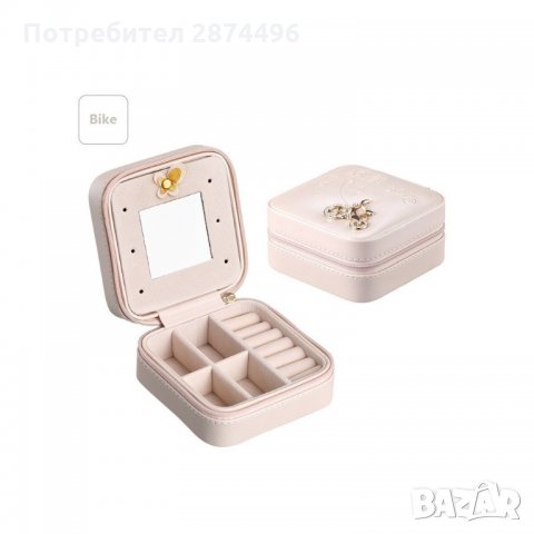 1752 Кокетна малка кутия за бижута с огледало и декорация , снимка 2 - Други - 34659197