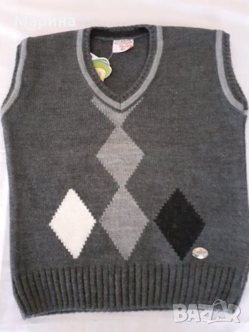 Нова детска плетена жилетка за момче р.98, снимка 1