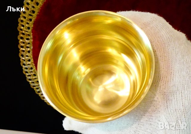 Английска бронзова чаша за уиски,маркирана, снимка 3 - Антикварни и старинни предмети - 41899725