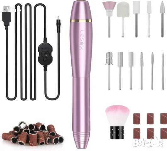 Електрическа бормашина за нокти Mosen, захранвана от USB, преносима бормашина, професионална 