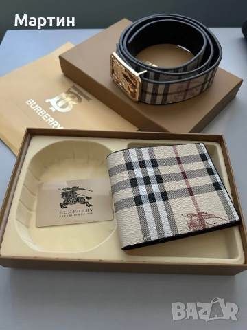 Колан и портфейл Burberry, снимка 2 - Колани - 51693642