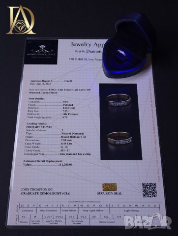 Нов Златен Пръстен с 0.45кт Естествени Брилянти , снимка 5 - Пръстени - 40375675