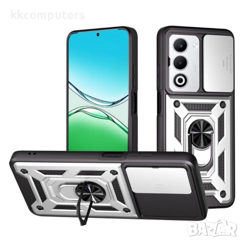 Oppo A5 5G калъф със слайд капак за камера и стойка – PC + TPU, 7 цвята, снимка 7 - Резервни части за телефони - 51607306