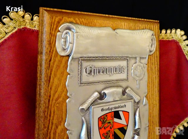 Пано от Großgründlach,чист калай върху дърво. , снимка 2 - Пана - 34166562