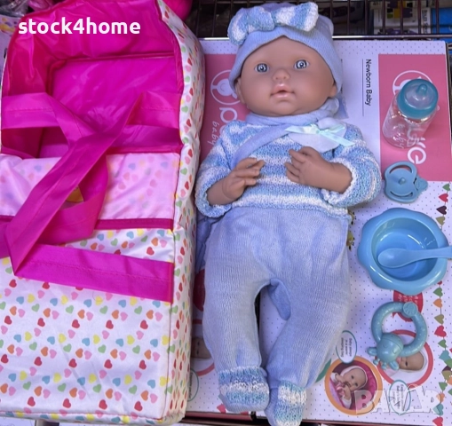 Детска Кукла Бебе с легло и аксесоари, на Бълагрски език , снимка 2 - Кукли - 52573166