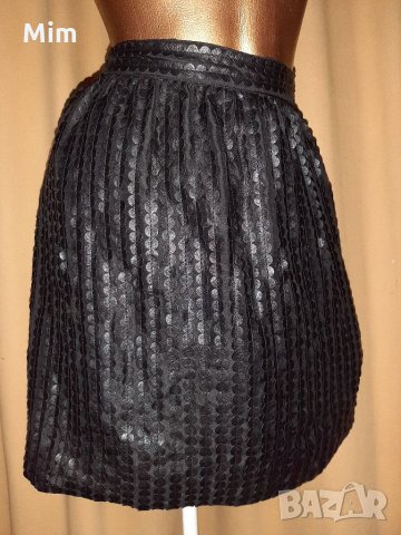 Vero Moda XL Черна кожена пола на изрязани кръгове , снимка 3 - Поли - 33945268