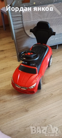 Детска Кола за Яздене (Бутане) тип БМВ – С Музика, Клаксон и Звуци!