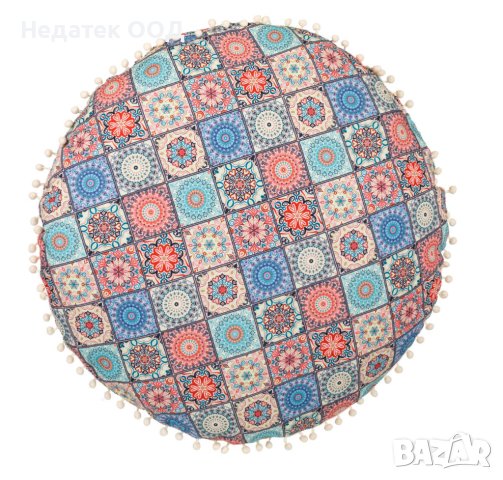 Подова възглавница , Pon Pon, Кръгла, 60 см, Многоцветна