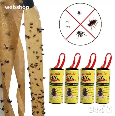 ЛЕНТА ЗА МУХИ - КОМПЛЕКТ 4 БРОЯ, снимка 1