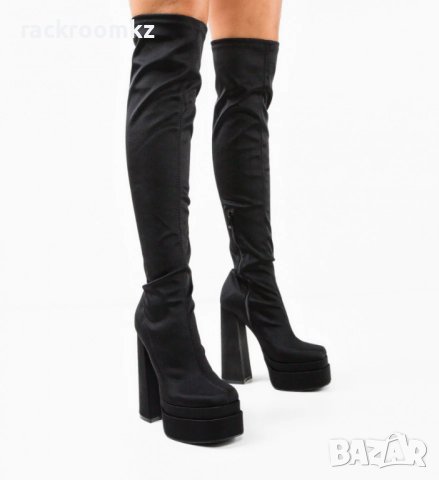 Дамски парти чизми/ботуши над коляното на висок ток и платформа