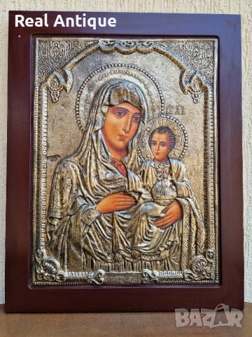 Чудесна голяма красива сребърна икона със сертификат и маркировка , снимка 3 - Антикварни и старинни предмети - 51179978