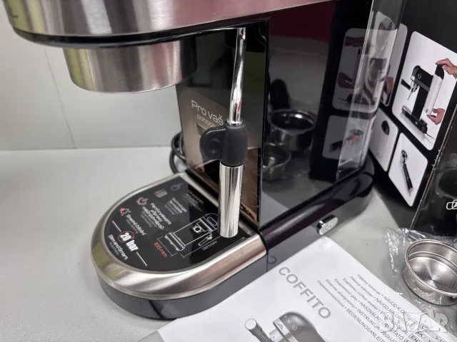 НОВА! Ръчна еспресо машина ETA Coffito, 1465 W, 20 bar, 1400 ml, разпенващо устройство, снимка 5 - Кафемашини - 56069337
